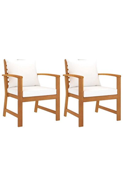 Concept Garden chairs with cream Pillow , 2 pcs., solid acacia wood
