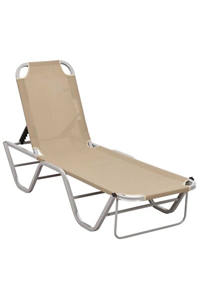 Concept Sun lounger, cream, aluminum and textilene
