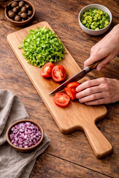 Carveni Natural Wooden Rectangular Cutting and Presentation Board – 37 cm Length, 10 cm Width