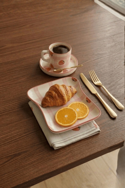 Mithra Life 3 Piece Ceramic Breakfast Dessert Presentation Tea Coffee Set Str...