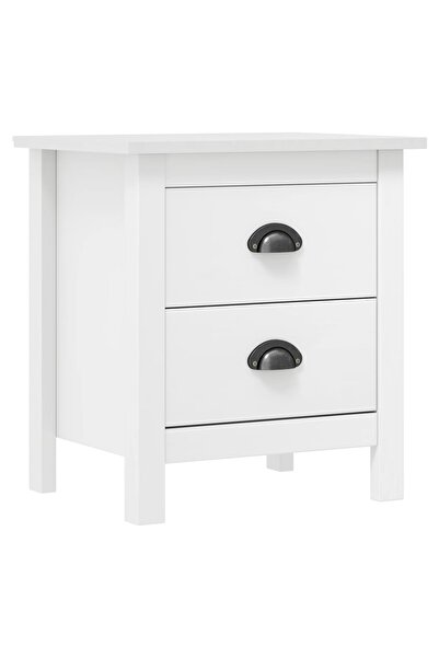 Concept Noptieră Hill Range, alb, 46x35x49,5 cm, lemn masiv de pin