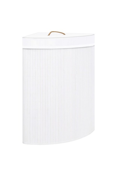 Concept Καλάθι πλυντηρίου από Μπαμπού Corner, λευκό, 60 λίτρα