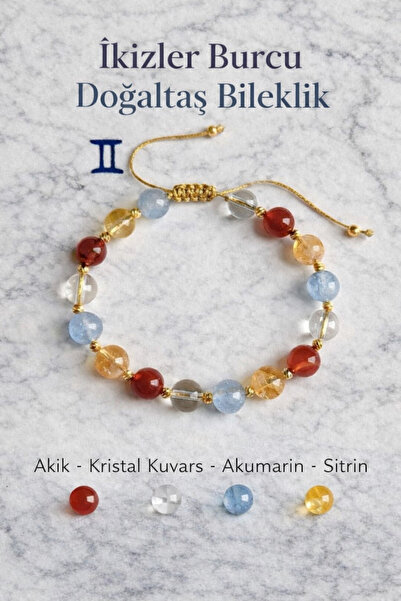 Home Natural Stone Gemini Zodiac Bracelet