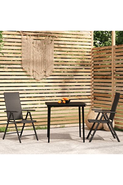 Concept Σετ επίπλων κήπου, 3 τεμάχια, μαύρο