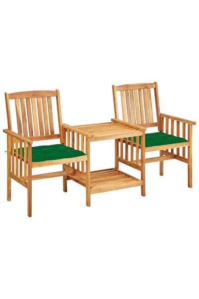 Concept Καρέκλες κήπου με τραπεζάκι τσαγιού και μαξιλάρια, από μασίφ ξύλο ακα...