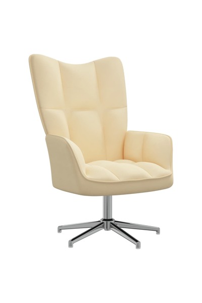 Concept Scaun de relaxare, alb crem, catifea