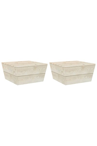 Concept Τραπέζια κήπου, 2 τεμ., 60 x 60 x 30 εκ., από επεξεργασμένο ξύλο ελάτης