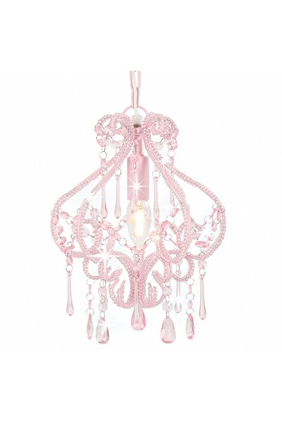 Concept Lustră cu mărgele, roz, rotund, E14