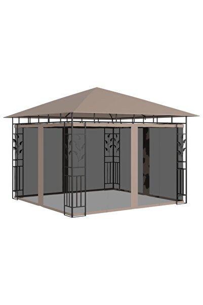 Concept Pavilion cu plasă anti-țânțari, gri taupe, 3x3x2,73 m, 180 g/m²
