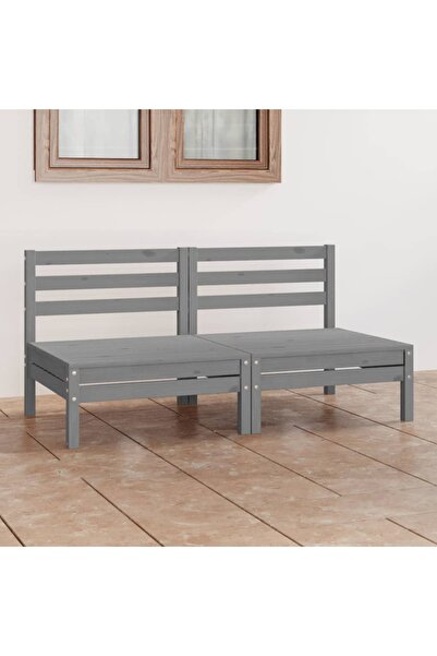 Concept Canapea de grădină cu 2 locuri, gri, lemn masiv de pin