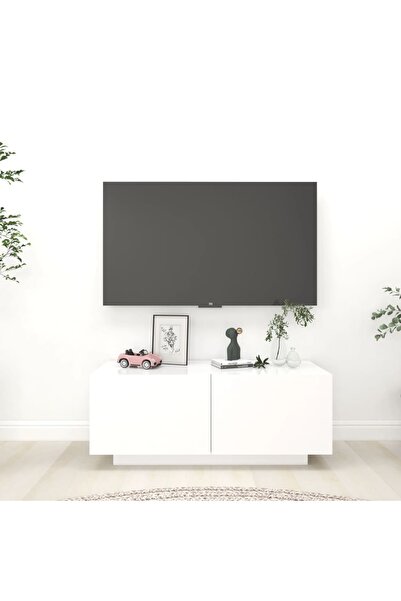 Concept Comodă TV, alb, 100x35x40 cm, PAL