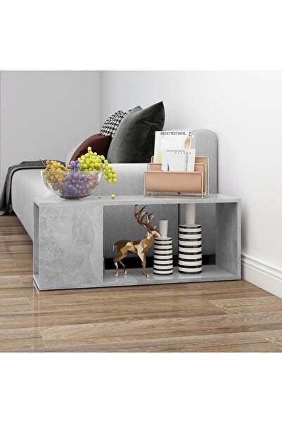 Concept Comodă TV, gri beton, 80x24x32 cm, PAL