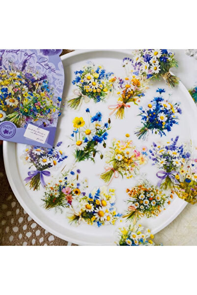 Kolbi Craft 20 Pieces Transparent Flower Sticker Set Bullet Journal Scrapbook...