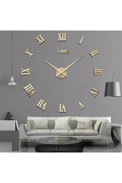 OEM Ceas de perete 3D, auriu, 100 cm, XXL, design modern