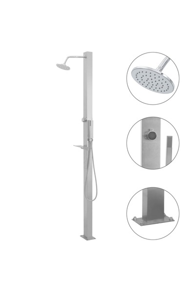 Concept Duș de grădină, oțel inoxidabil, drept