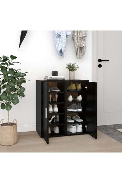 Concept Ράφι παπουτσιών, 2 τεμ., μαύρο, 32x35x70 cm, μοριοσανίδα