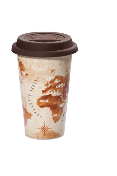 DELONGHİ DLSC056 ceramic mug, Thermal wall, The Adventurer, 300ml, silicone lid