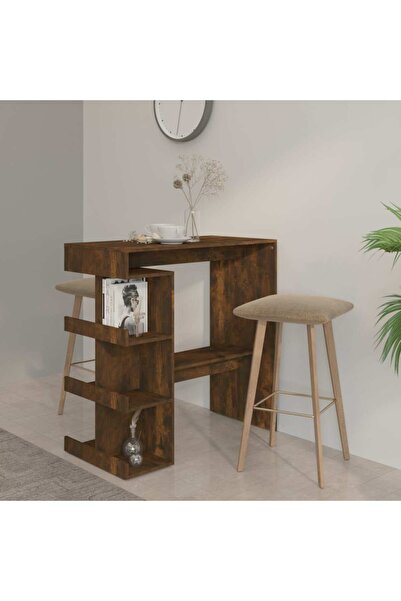 Concept Masă de bar cu raft depozitare stejar afumat 100x50x101,5cm PAL