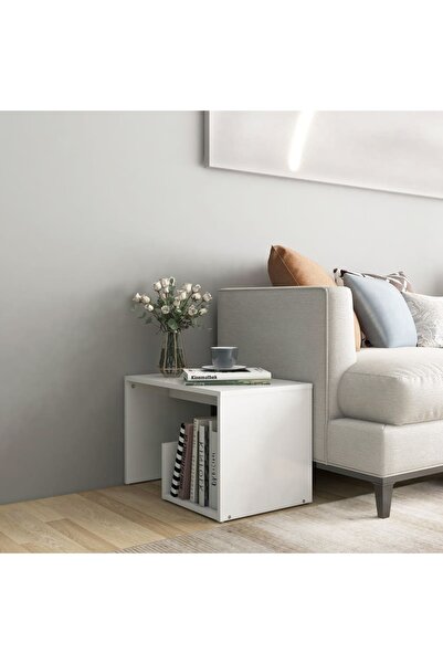 Concept Βοηθητικό τραπεζάκι, λευκό, 59x36x38 cm, μοριοσανίδα