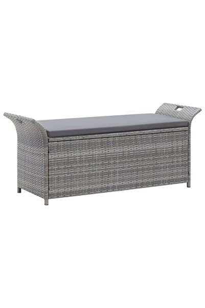 Concept Πάγκος αποθήκευσης με Μαξιλάρι, γκρι, 138 cm, πολυρατάν