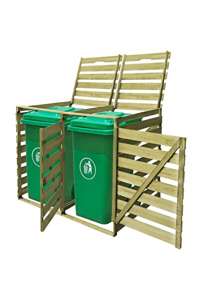 Concept Magazie de pubele dublă, 240 L, lemn tratat