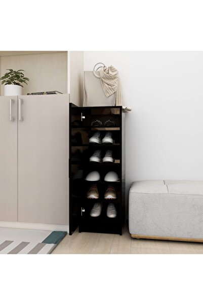 Concept Ράφι παπουτσιών, μαύρο, 32x35x92 cm, μοριοσανίδα