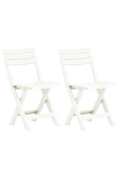 Concept Folding garden chairs, 2 pcs., white, plastic