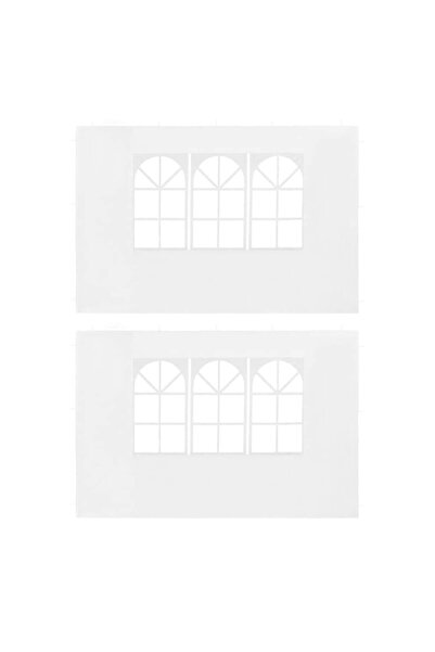 Concept Perete lateral cort petrecere, 2 buc, alb, PE, cu fereastră