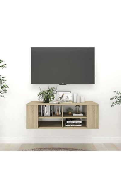 Concept Επιτοίχιο έπιπλο τηλεόρασης, δρυς Sonoma, 102x35x35 cm, μοριοσανίδα