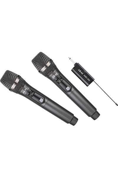 AKAI AMD-300 Wireless Microphone Set, Digital Audio Transmission, Black