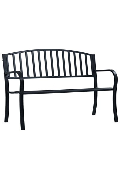 Concept Bancă de grădină, negru, 125 cm, oțel