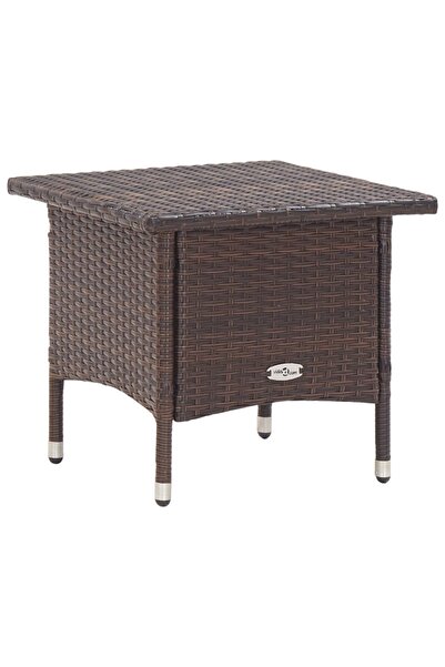 Concept Τραπεζάκι τσαγιού, καφέ, 50 x 50 x 47 cm, πολυρατάν