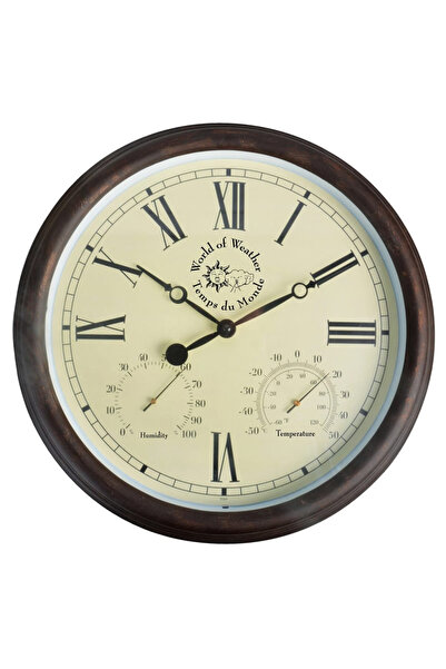 Esschert Design Ceas de gară cu termo-higrometru 30,5 cm TF009