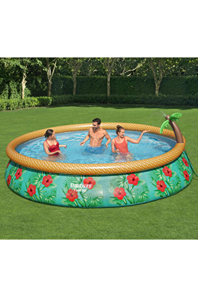 BESTWAY Комплект за надуваем басейн Fast Set Paradise Palms, 457x84 см