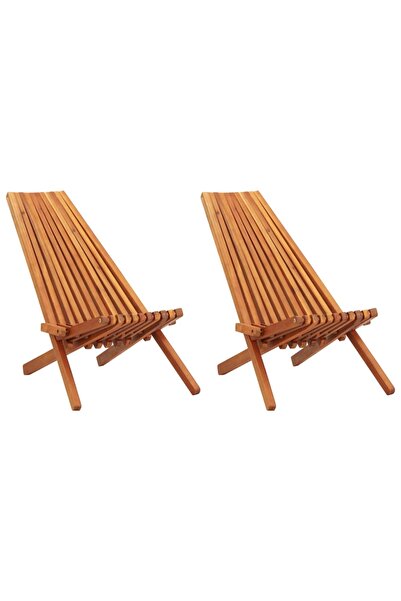Concept Șezlonguri de exterior pliabile, 2 buc., lemn masiv de acacia