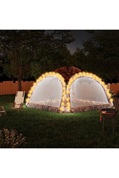 Concept Cort de petrecere cu LED și 4 pereți, camuflaj, 3,6x3,6x2,3 m