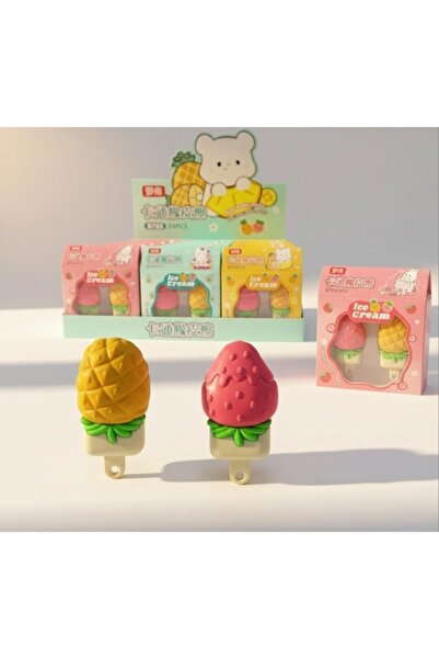 diğer 111 Çilek ve ananas figürlü 2'li silgi