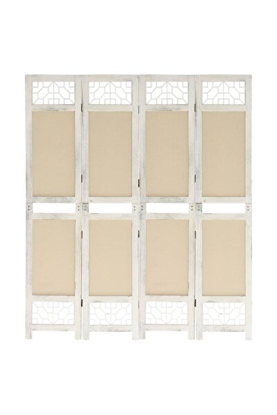 Concept Paravan de cameră cu 4 panouri, crem, 140x165 cm, textil