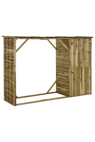 Concept Ξύλινο υπόστεγο και αποθήκη εργαλείων κήπου, 253 x 80 x 170 εκ., ξύλο...