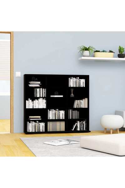 Concept Θήκη CD, μαύρη, 102 x 23 x 89,5 cm, μοριοσανίδα