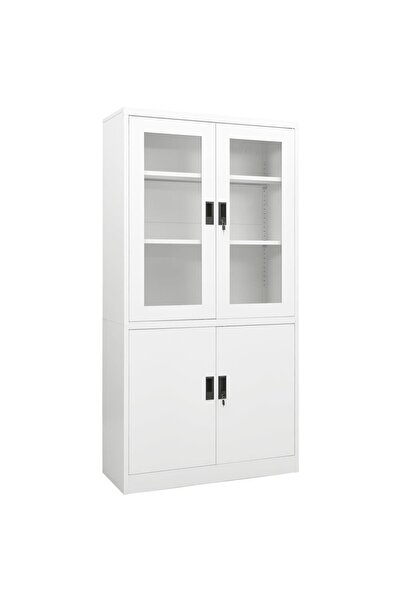 Concept Dulap de birou, alb, 90x40x180 cm, oțel