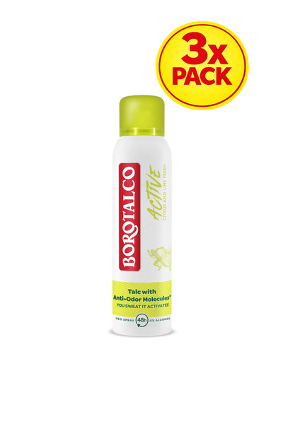 Borotalco 3x PACK Deodorant spray Active Citrus&Lime 150ml