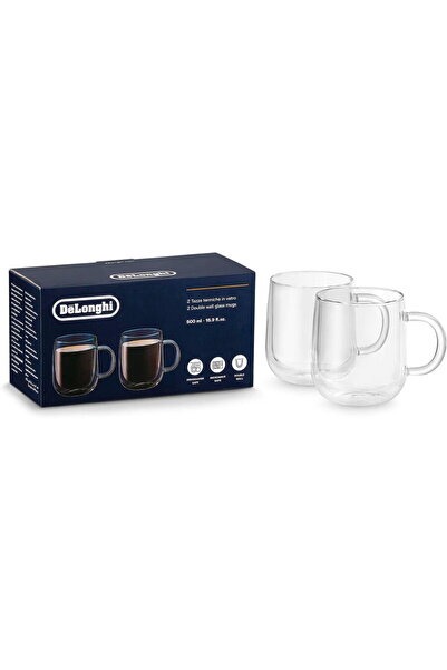 DELONGHİ Set of 2 De'Longhi DLSC327 - AS00006566 mugs, 500ml, hand-blown boro...