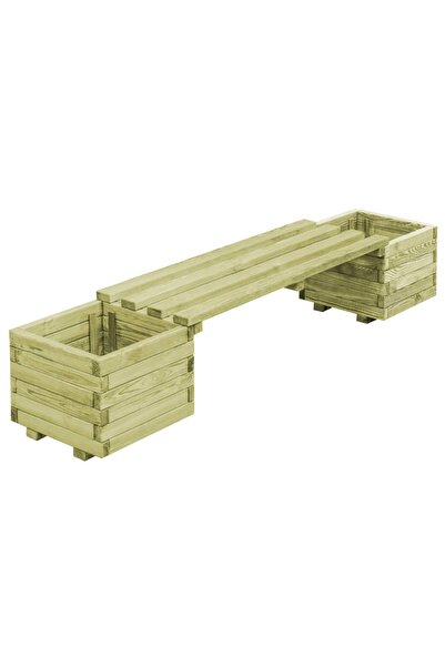 Concept Bancă de grădină cu jardiniere, lemn de pin tratat