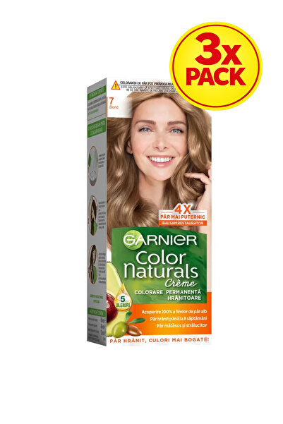Garnier 3x PACK Vopsea de par permanenta, Color Naturals, 7 Blond, 110 ml