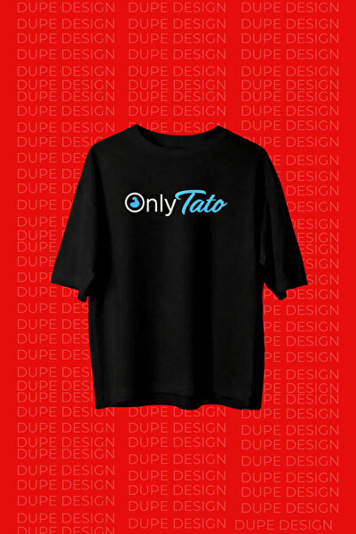 Dupe Design ONLYTATO Μπλουζάκι Oversize με στάμπα σε μαύρο χρώμα