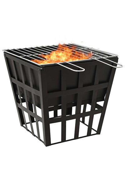 Concept Vatră de foc 2-in-1 cu grătar, 34x34x48 cm, oțel