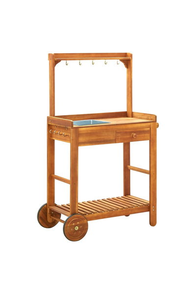 Concept Τροχήλατο καρότσι κουζίνας κήπου, 92x43,5x141,5 cm, ξύλο ακακίας