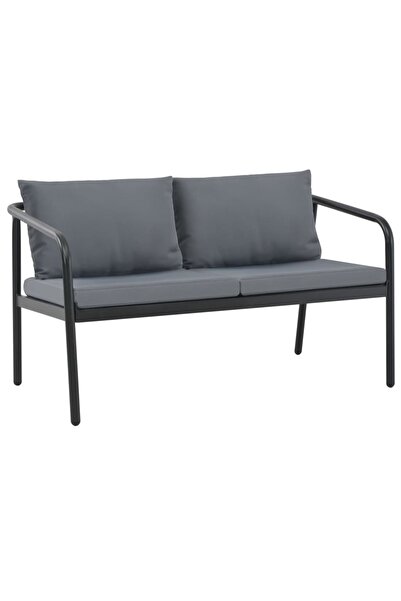 Concept Διθέσιος καναπές κήπου με μαξιλάρια, γκρι, αλουμίνιο