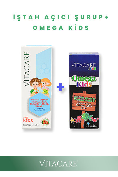 Vitacare İştah Açıcı Çocuk Şurubu + Omega Kids - 2'li Avantaj Paketi